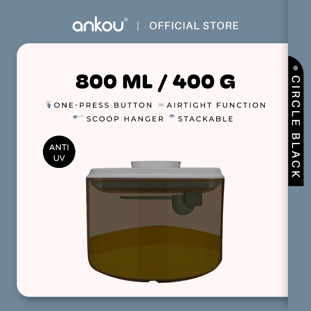 ANKOU Bekas Susu Kedap Udara Bulat (800ml) - Circle Airtight Milk Powder Food Container