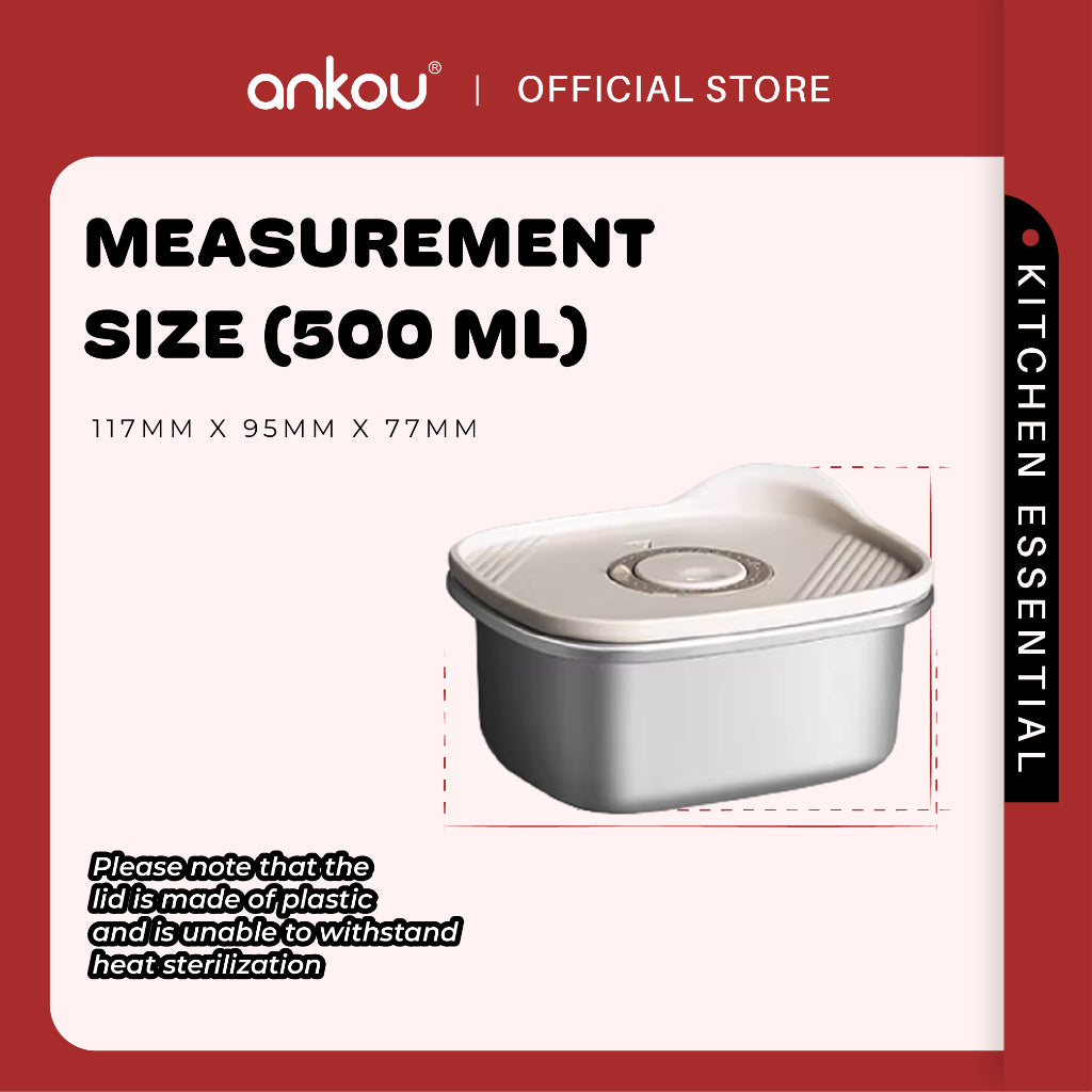 Ankou Food Storage Container - Stainless Steel 300ml / 500ml / 700ml / 1100ml